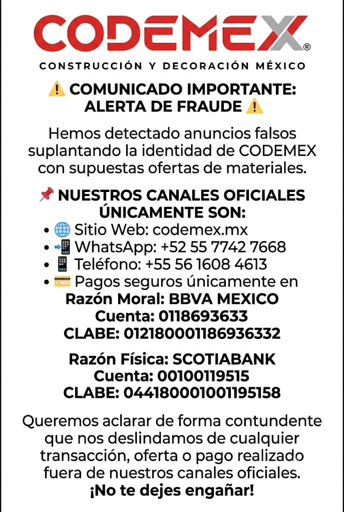 Comunicado importante: alerta de fraude CODEMEX